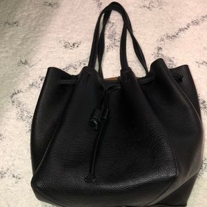 Black leather bag